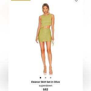 Superdown Olive Mini Skirt Set